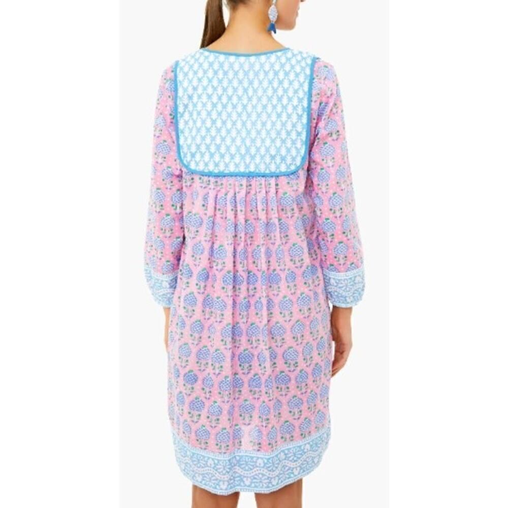SZ Blockprints Eva Pink Pineapple Jaipur Dress NWT Sz. S - Picture 2 of 9